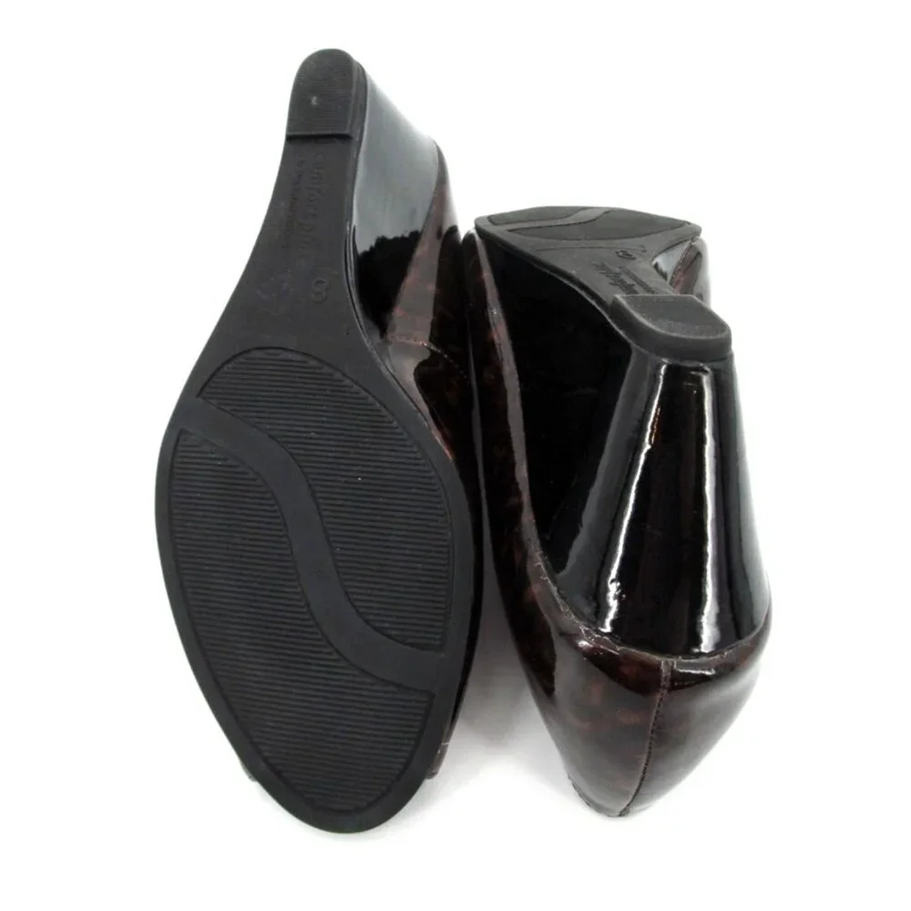 Comfort Plus by Predictions Wedge Heels Womens Sz 8 Animal Print Open Toe Pumps - Picture 14 of 15